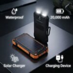Rugged Waterproof Solar Power Bank 20,000 mAh with Compass - Image 3