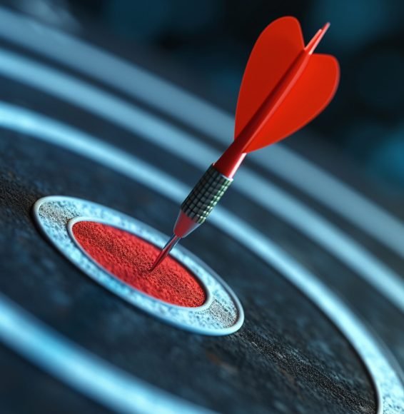 3d-rendering-arrow-hitting-target